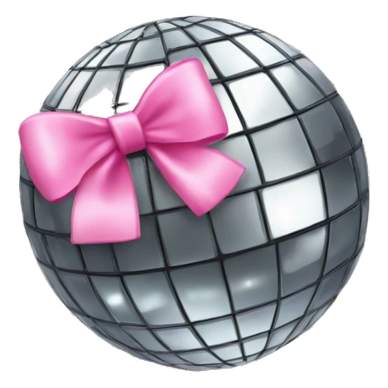 disco ball with pink bow on top sticker