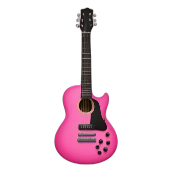 Black guitar with a thin coquette pink bow  sticker