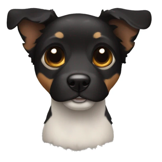 Perro pequeño negro con orejas peludas sticker