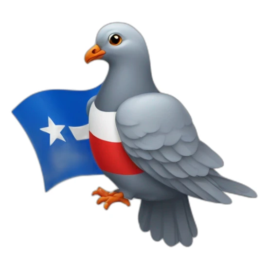 Un drapeau français avec un pigeon sticker