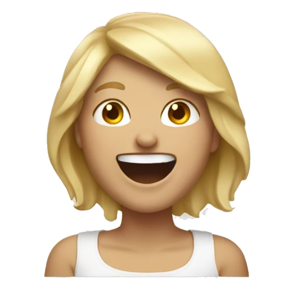 Short blond woman laughing hard sticker