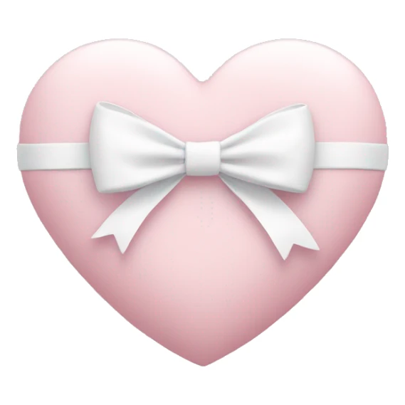 Pastel pink heart with white bow sticker