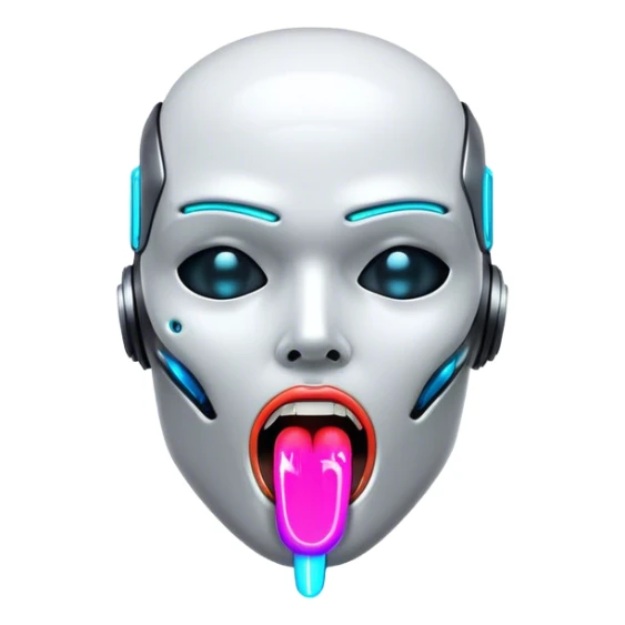 cyberpunk style neon shows tongue sticker