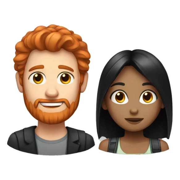 A red haired man and black haired girl  sticker