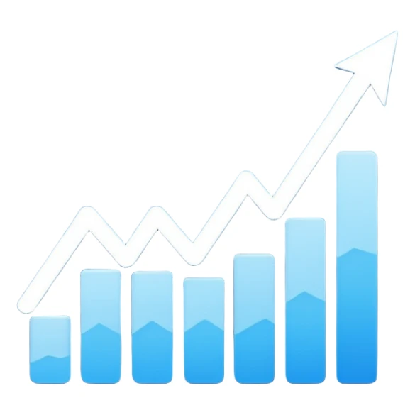 reports icon for site navigation. chart goes up and to the right sticker