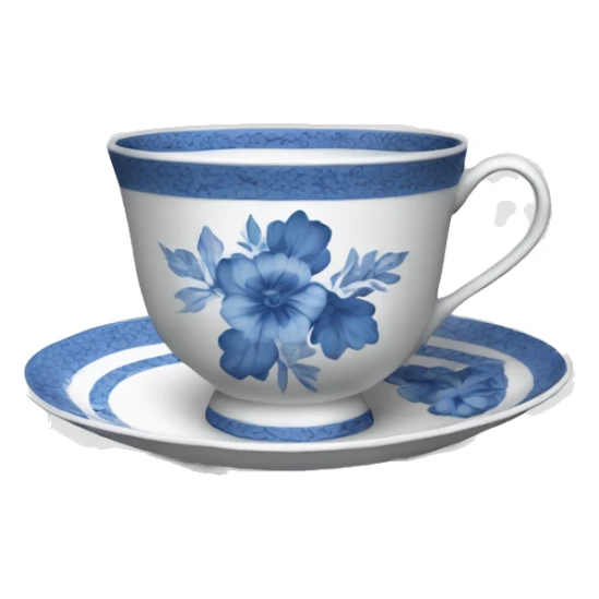 Blue floral china plate and cup  sticker