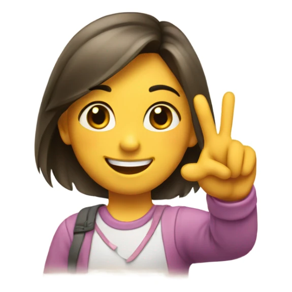 a 25 year girl showing thumb with happy  sticker