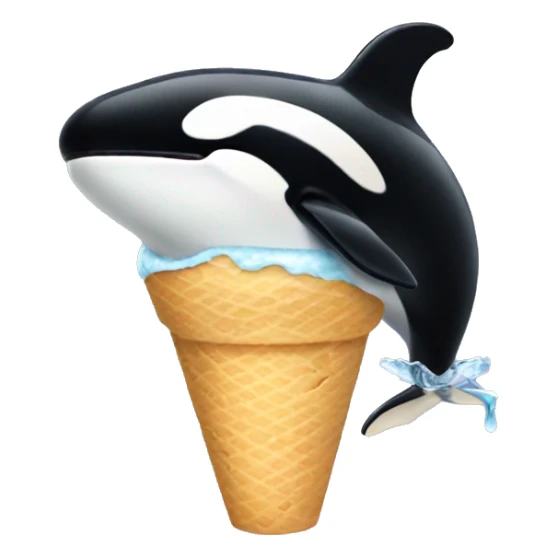 Orca whale eating ice cream  sticker