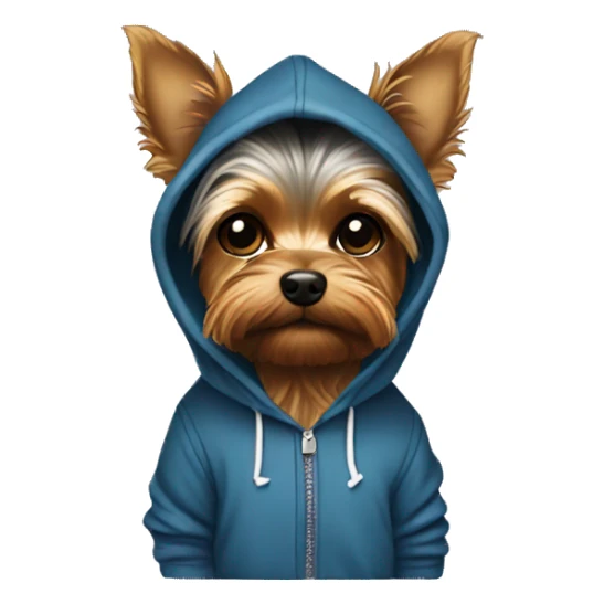 Yorkie wearing hoodie  sticker