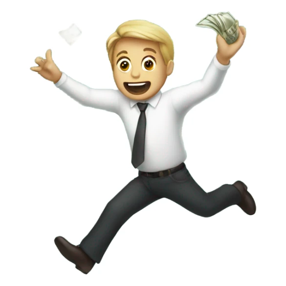 Person flinging money sticker