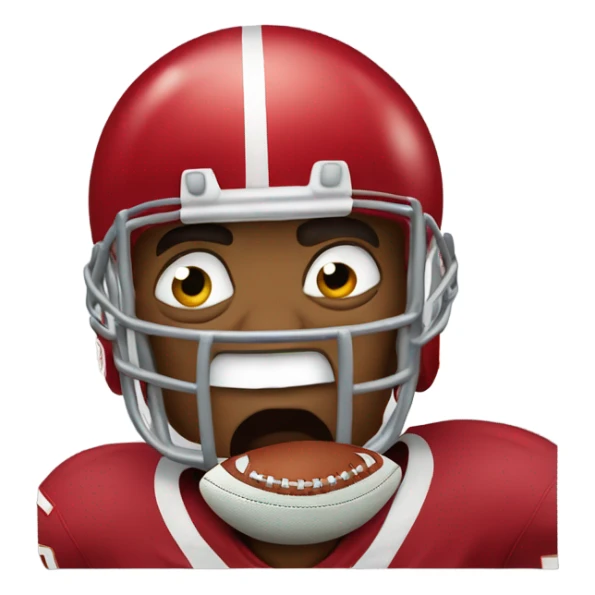 A Tampa bay buccaneer in tears eating a football  sticker