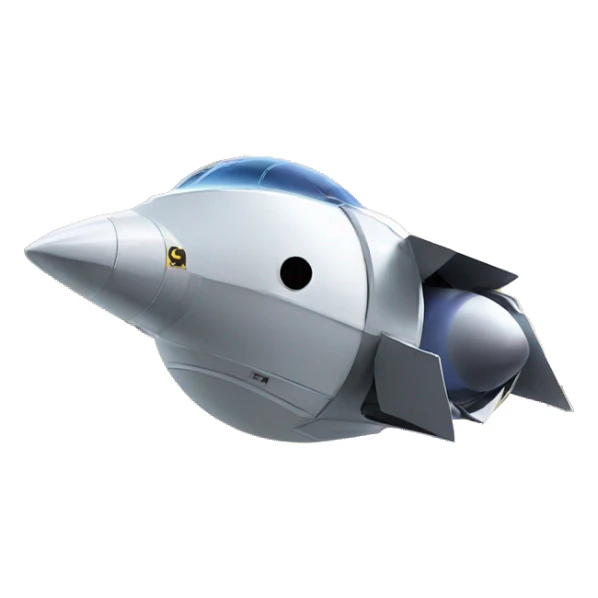 A bird flying into a spacecraft in front of the moon sticker