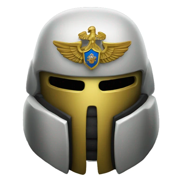 Space Marine helmet, featuring the Russian coat of arms. sticker