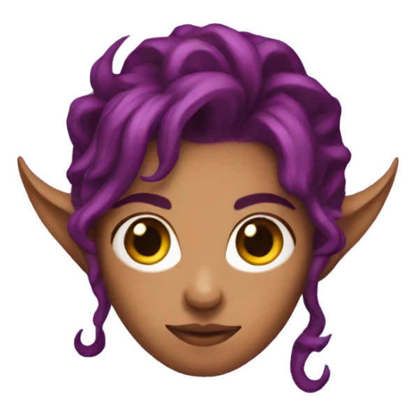 red female tiefling, purple hair sticker