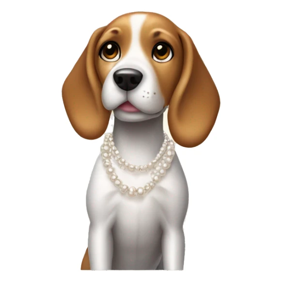Beagle girl with a pearl necklace sticker