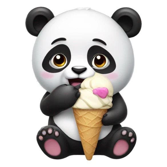 Panda eating ice cream sticker