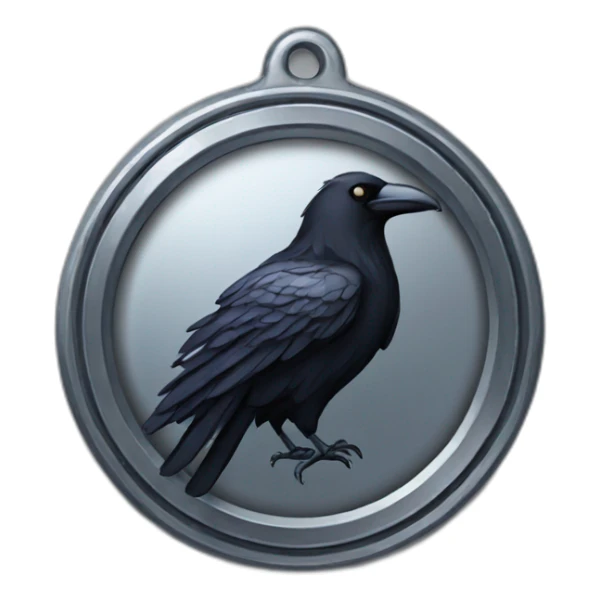 metal raven medal sticker