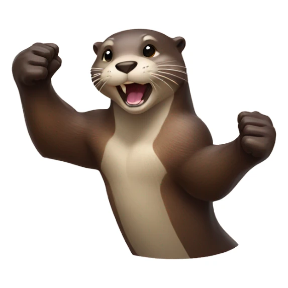 otter with power fist up sticker