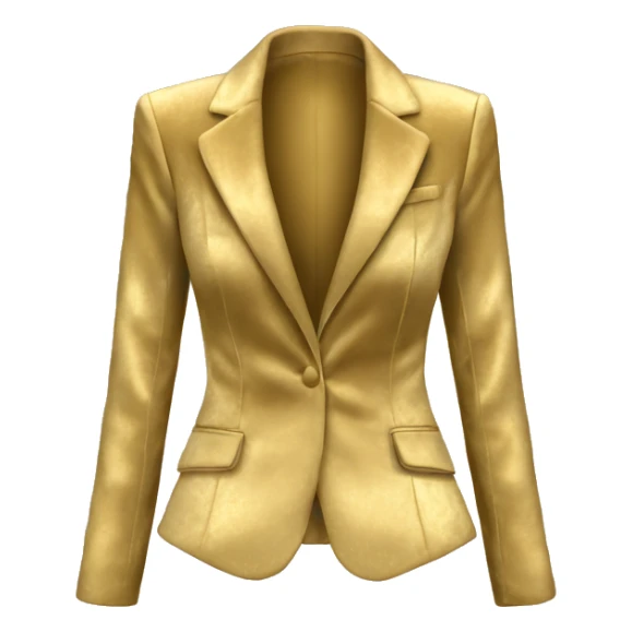 Realistic isolated open gold velvet feminine fashion blazer jacket.  sticker