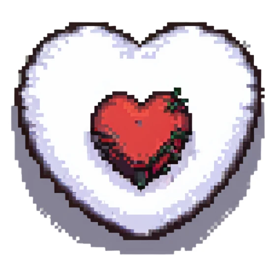 a heart with goth accessories, retro and vibrant pixel art style sticker