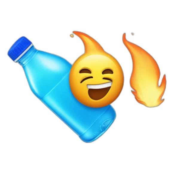 plastic bottle with blue cap, and detitle being SLAP in blue color with a yellowish cartoony fire on the background and the juice being orange sticker