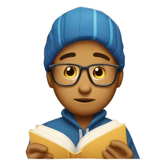 highly bored demotivated young student holding book sticker