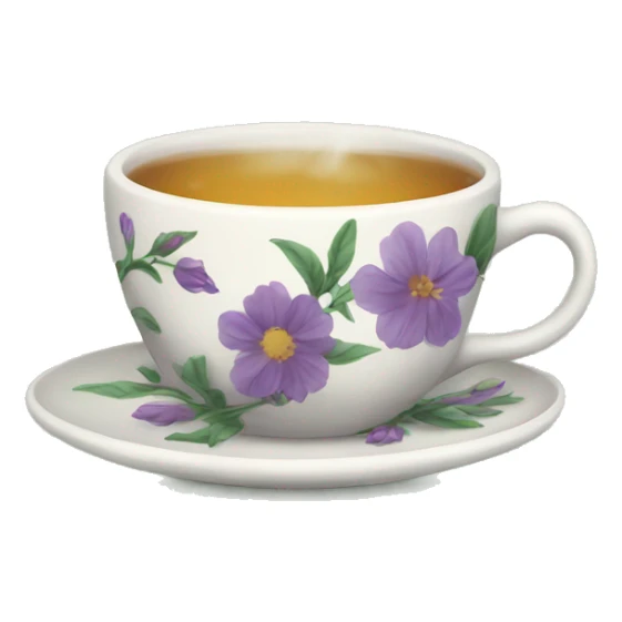 A cup of floral tea sticker