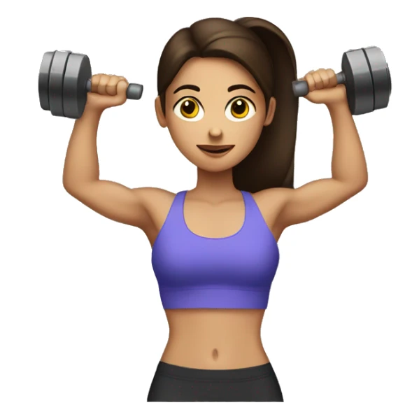 brunette girl with abs lifting weights sticker