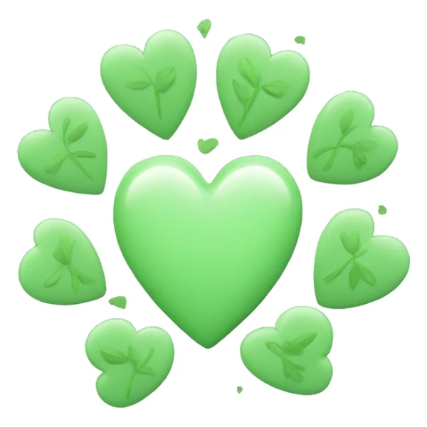Pastel green hearts with little leaves on it sticker