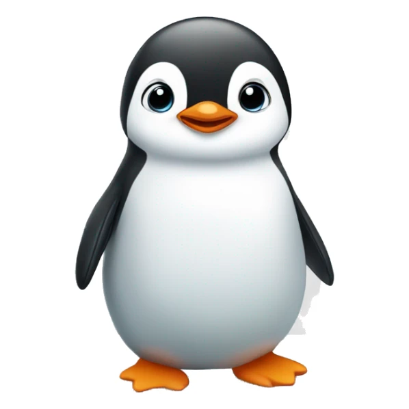 Create a cute Cartoon looking Baby Penguin standing on an iceberg sticker