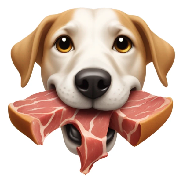 A dog eating a pound of meat sticker