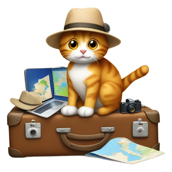 travel cat sticker