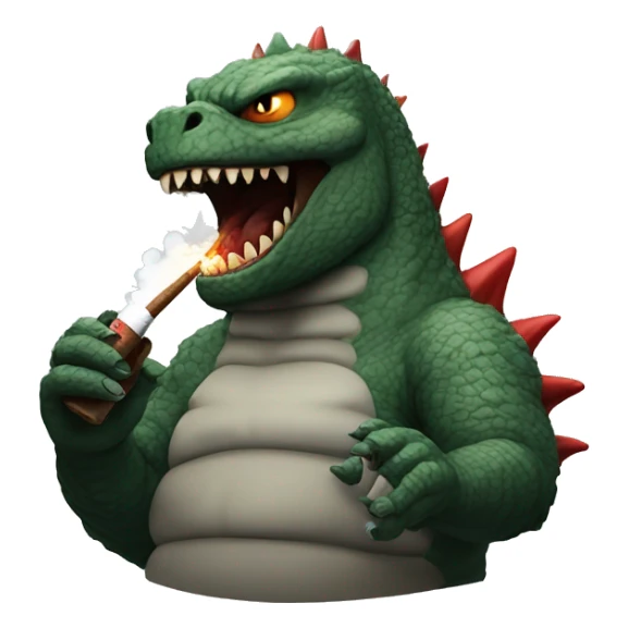 Angry Kaiju Godzilla smoking a big cigar sticker