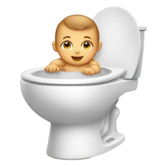 baby Sitting on the toilet in the bathroom sticker