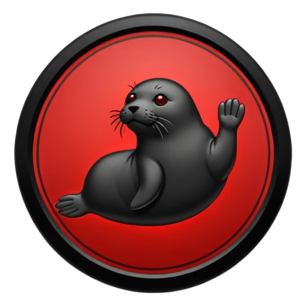 iOS sticker, summoning seal, black circle, red symbol, minimal sticker