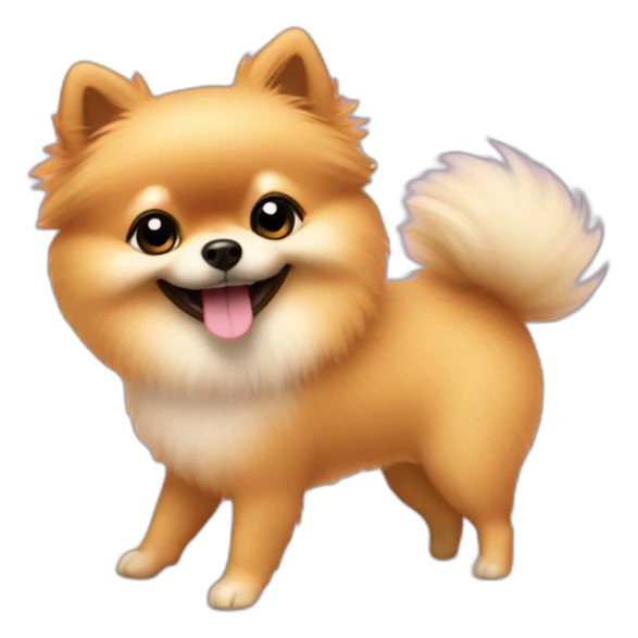 Apricot pomeranian in a tutu dancing and smiling sticker
