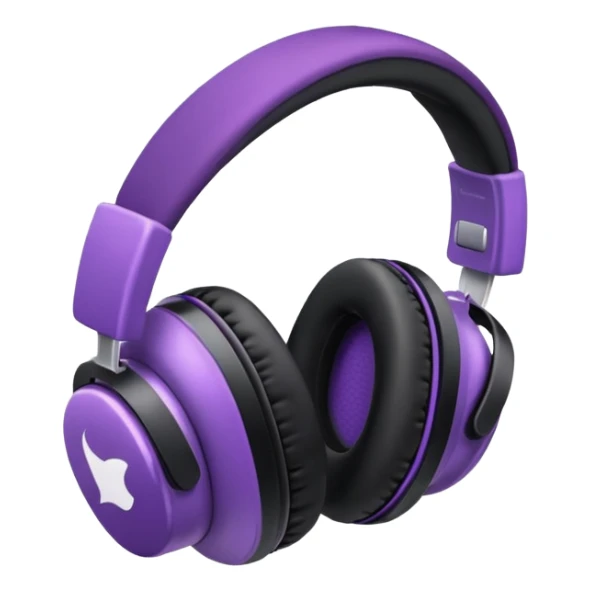 apple air max headphoness with bow on the right side black and purple  sticker