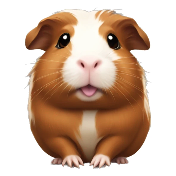 brown guinea pig with a white little spot on its headin girls lap sticker