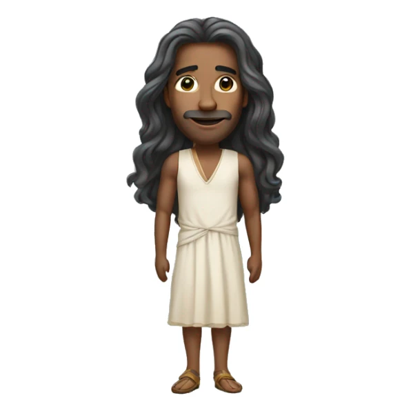 man with long hair wearing a dress sticker