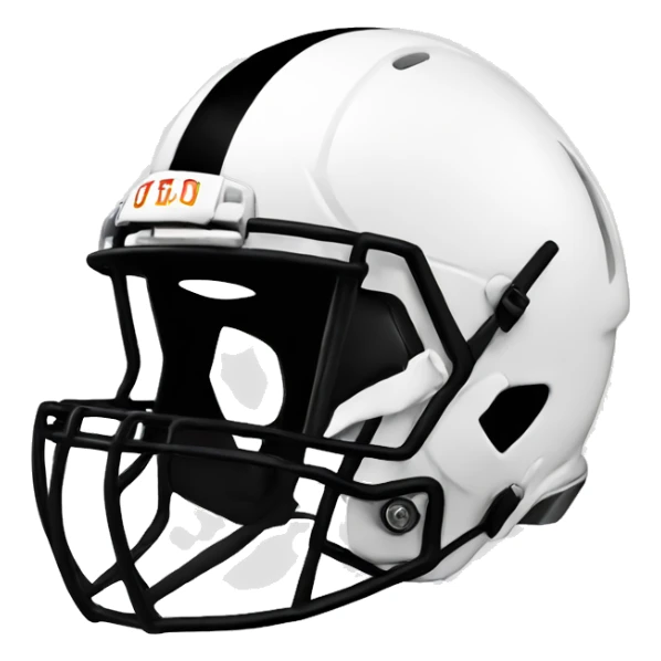 white football helmet with black dollar sign on the side sticker