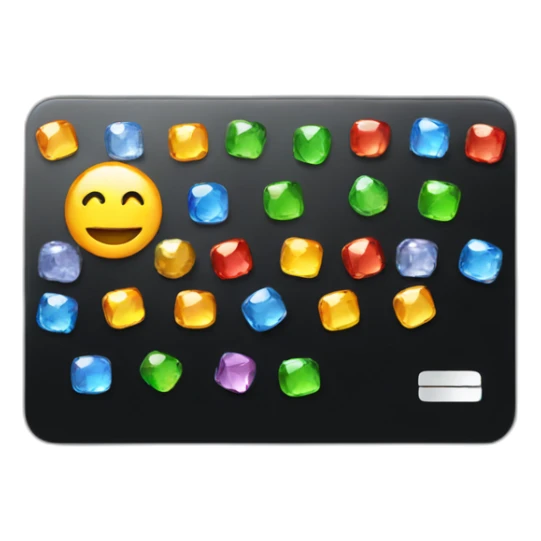 Black credit card with gems sticker