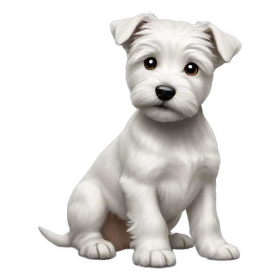 A light grey westie-cairn cross puppy sticker