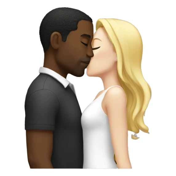 black man and white women kissing sticker
