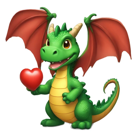 Dragona con cola de estegosaurio lanzanfo un beso corazon sticker