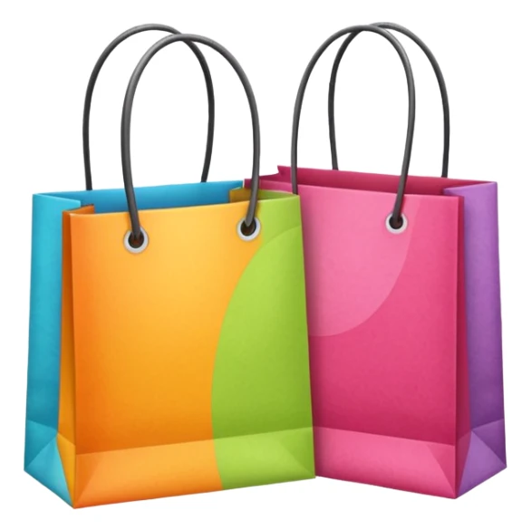 2 beautiful shopping bag with details sticker
