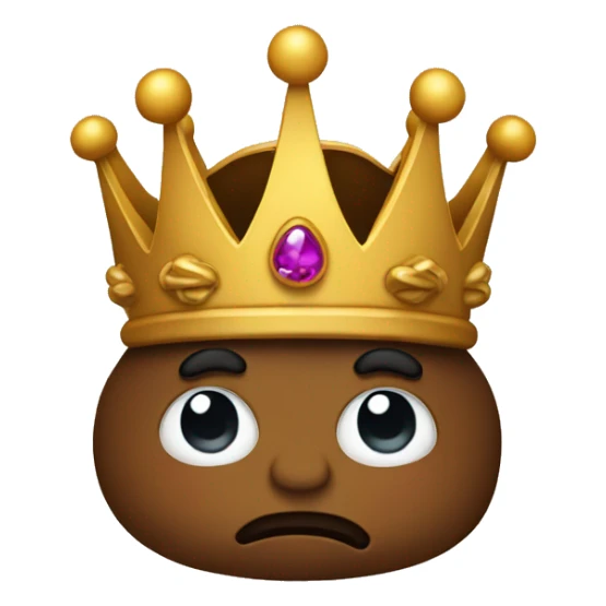 cute poop emoji dressed as a king sticker