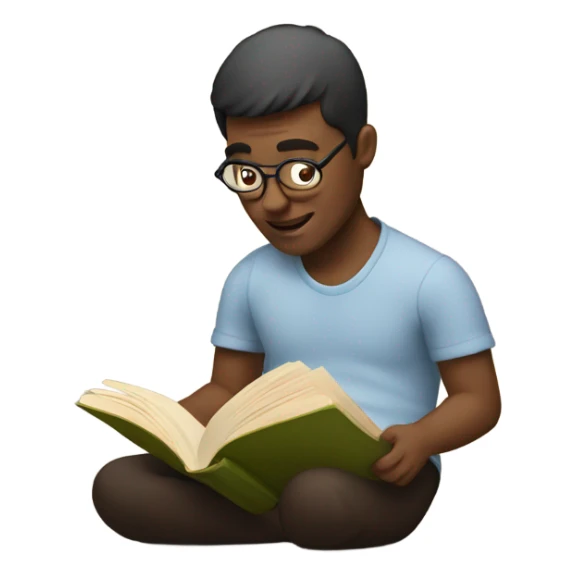 Reading a book sticker