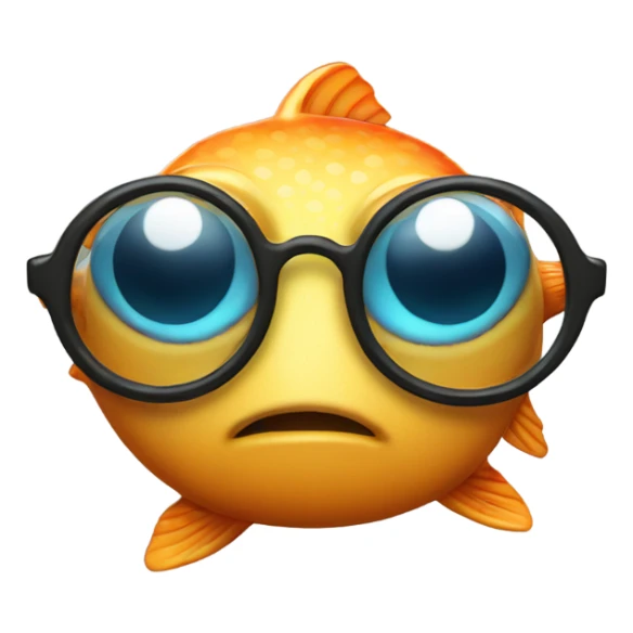 fish wearing glasses blowing a kiss sticker