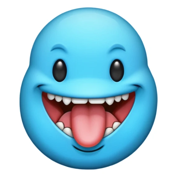 blue tongue sticking out emoji  sticker