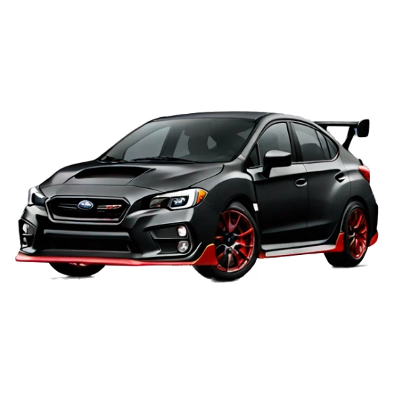 Black subaru 2017 sti with red rims sticker